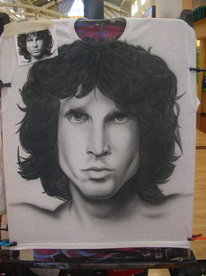 Airbrushed Jim Morrison on canvas